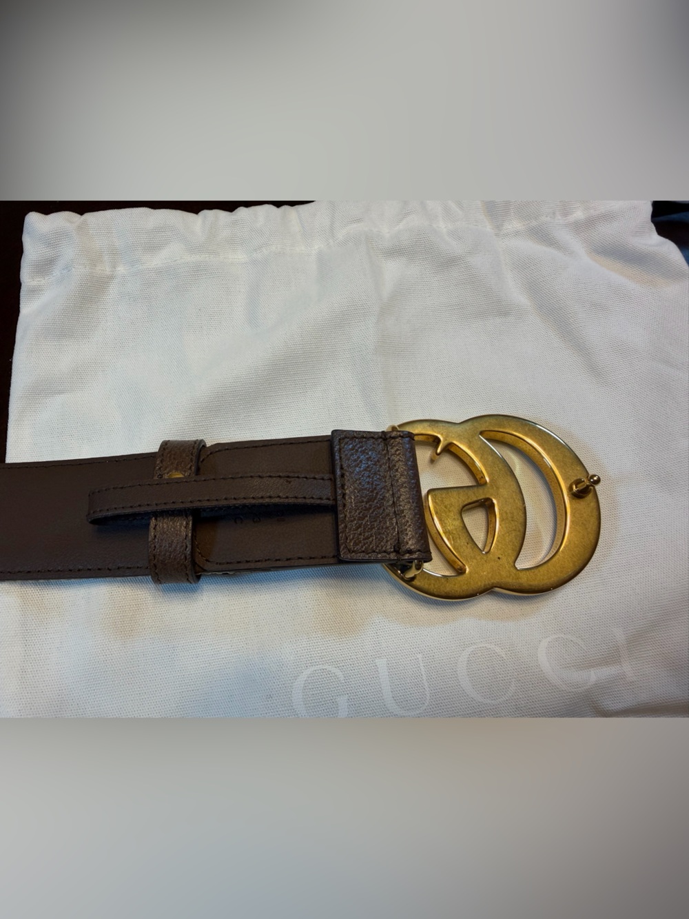 New Gucci GG Supreme Jumbo Logo Belt Brown Size 46 / 115 cm Fits Waist 42 - 46 - Picture 8 of 13